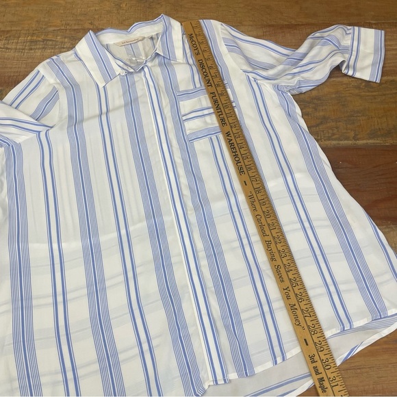 NWOT Soft Surroundings Large petite Stripe Button Down Long Sleeve Shirt - Picture 4 of 9